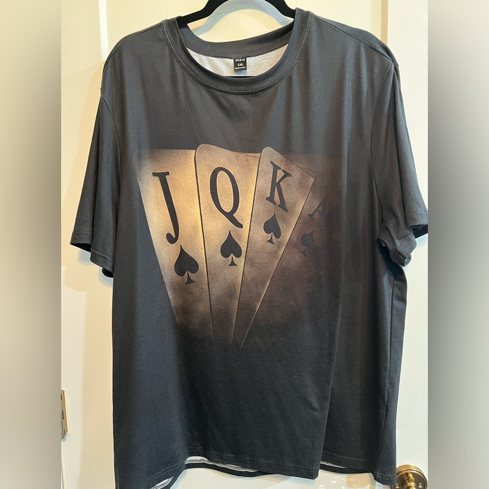SHEIN Black Playing Card Tee